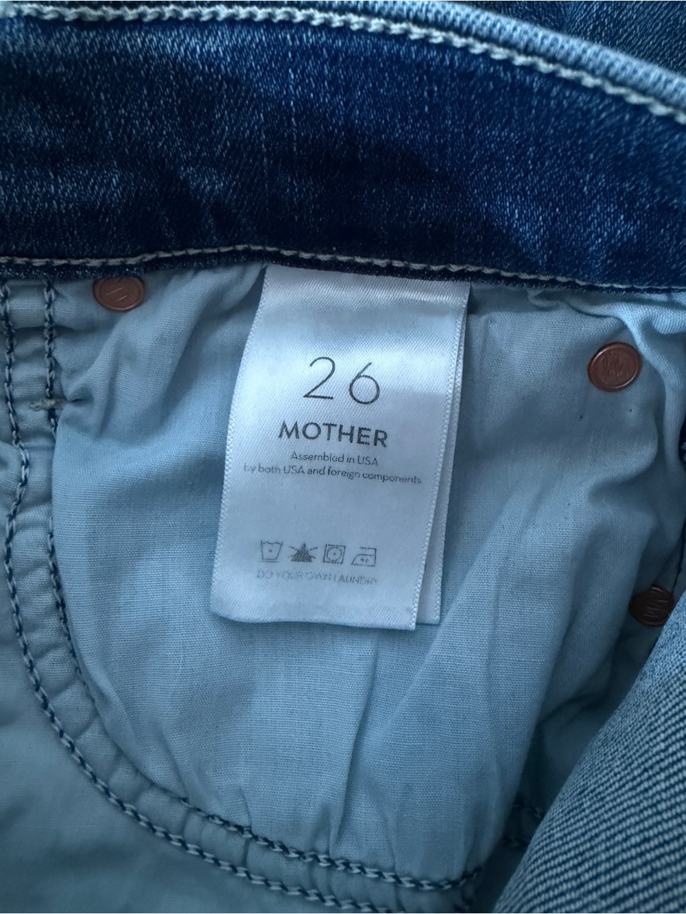 MOTHER The Mid Rise Dazzler Ankle Jeans We The Animals Blue Women's - Size 26 - Picture 10 of 12